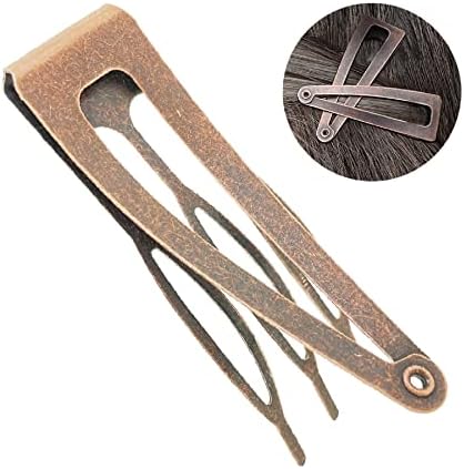 Hann 24 Pieces Double Grip Hair Clips + 2 Claw Hair Clips Metal Snap Hair Clips Hair Barrettes for Hair Making, Salon Supplies (Red Ancient Bronze) - Image 3