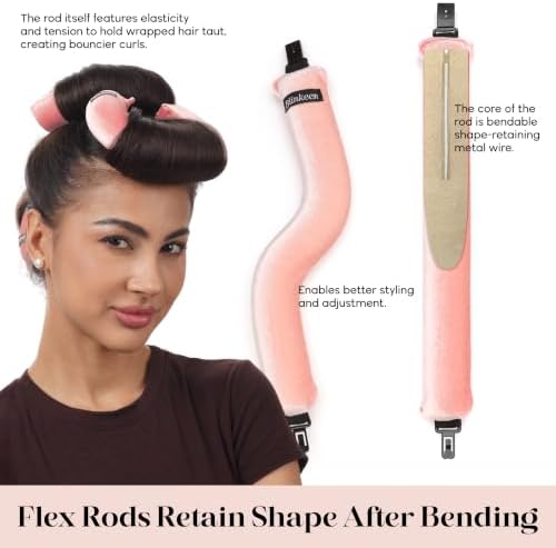 Little Heatless Hair Curler,Flexi Rods with Scarf for Blowout - Image 5