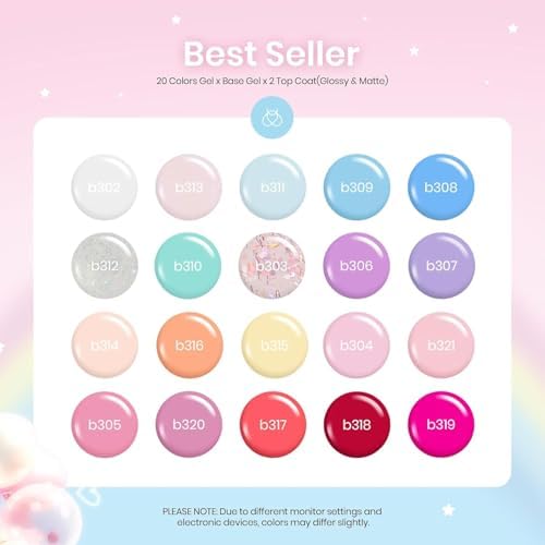 Beetles Gel Nail Polish Set With Base & Matte Top Coat Pastel Gel Polish - Image 2