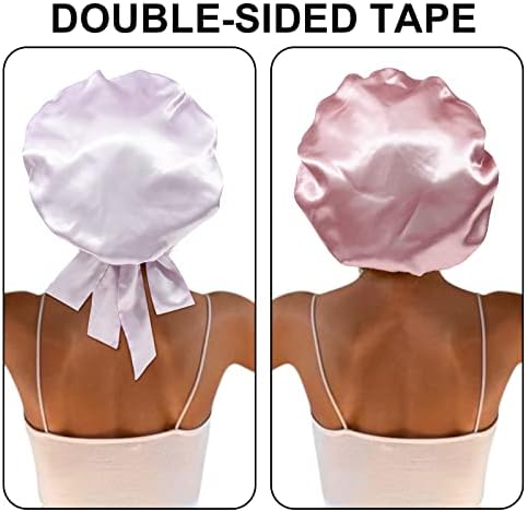 Lavender Silk Bonnet by Brand - Sleep Cap with Stretchy Tie Band for Curly Hair - Image 4