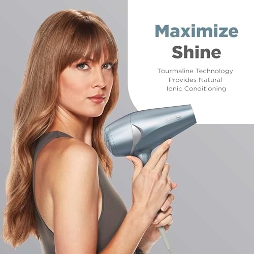 INFINITIPRO by CONAIR Hair Dryer with Diffuser, Quick Style & Shine Blow Dryer, Frizz-Free Hair, Blue (Pack of 4) - Image 2