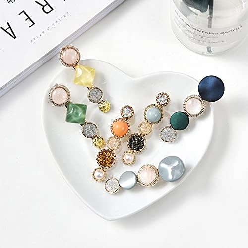 Mehayi 20 PCS Macaron Pearls and Acrylic Resin Hair Clips, Handmade Cute Hair Barrettes Bobby Pins, Glitter Crystal Geometric Hairpin, Elegant Gold Hair Accessories, Gifts for Women Girls… - Image 7