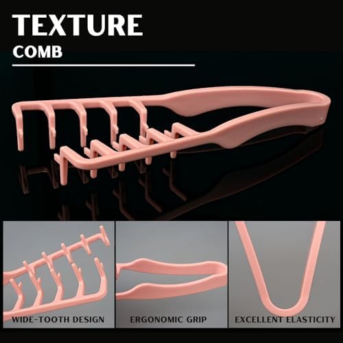 Textured Styling Comb for Men | Volumizing & Wide Tooth Comb | Fluffy Texture Styling Tool | Quad Miracle Comb for Hair Men (Pink, Large) - Image 3