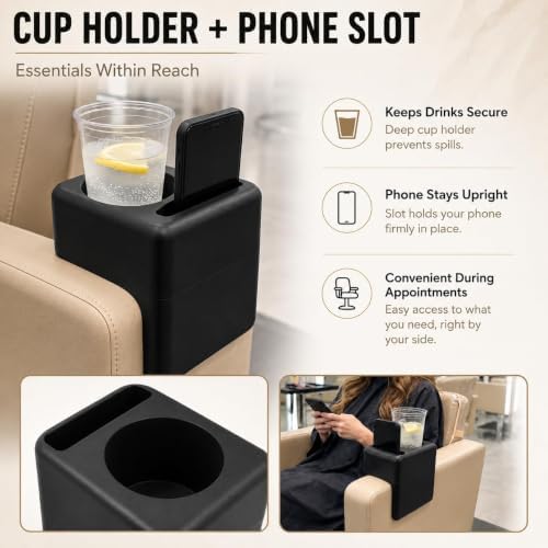 Salon Chair Armrest Organizer Tray with Phone Holder Barber Accessory - Image 5