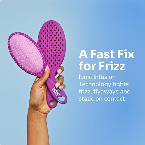 Wet Brush Frizz-Free Detangler Brush with Ionic Technology, Purple, Provides Frizz Control, Reduces Static, and Smooths All Hair Types, Best For Dry Hair, Made for Women, Men & Kids - Image 2