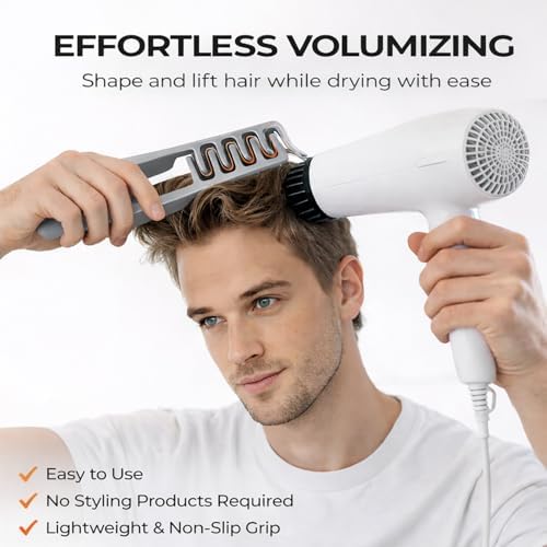 2-in-1 Volumizing Texture Comb for Men, Wide & Fine Tooth Hair Comb for Root Lift & Anti-Frizz Styling, Lightweight Portable Grooming Tool with Non-Slip Grip, All Hair Types (Premium Gray) - Image 6