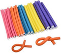 30 Pieces 9.45 Inch Flexible Hair Curling Rods Soft Foam Hair Curlers Rollers No Heat Bendable Curling Rods for Short Medium Long Hair (5 Colors) by YANTAISIYU