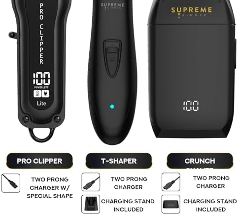 Supreme Trimmer 3-in-1 Pro Clipper Lite, T-Shaper & Crunch Shaver Kit - Image 4