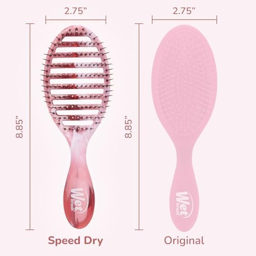 Wet Brush Speed Dry Hair Brush, Pink (Sweet Seaglass) - Vented Design & Soft HeatFlex Bristles Are Blow Dry Safe - Ergonomic Handle Manages Tangles - Pain-Free Hair Accessories - Image 5