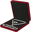LETURE Velvet Jewelry Set Box, Velvet Gift Box for Bracelet Necklace Earring Ring (Red) by LETURE