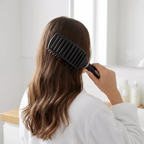 Vent Hair Brush for Women and Men, Detangling Wet Hair Brush with Ball Tipped Bristles for Wet/Dry Hair - All Hair Types with Nylon Bristles, Green, Speed Dry Vent Hair Brushes (Gold) - Image 4