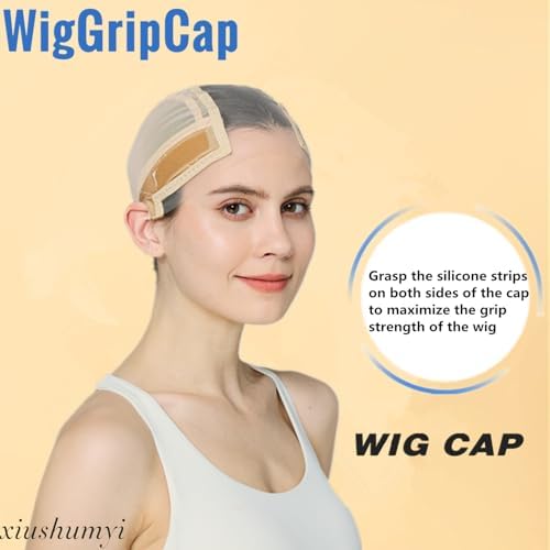 Xiushumyi Wig Cap Lace Wig Grip Cap for Keeping Wigs in Place Wig Cap with Grip Band Make Your Wigs Glue Free Non-Slip Wig Caps for Women (Nude, S) - Image 3