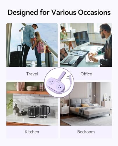 ORICO Purple Travel Power Strip with 4 AC Outlets 3 USB Ports (1 USB-C) - Image 6