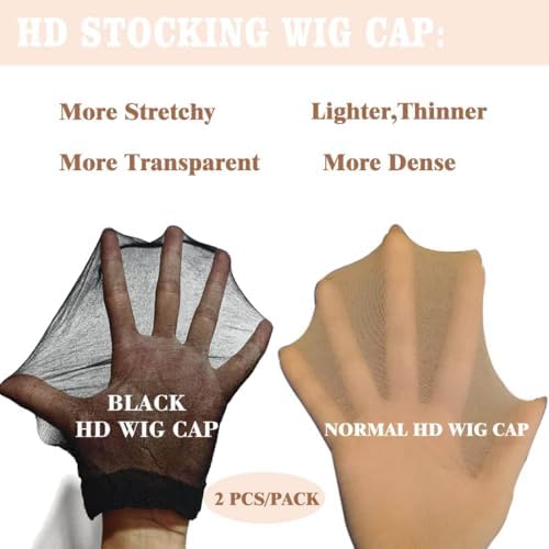 FDBJulyy 20 Pcs Black Transparent HD Wig Cap, Thin Nylon Cap for Women, Suitable for Parties, Weddings, Graduations, Halloween - Image 3