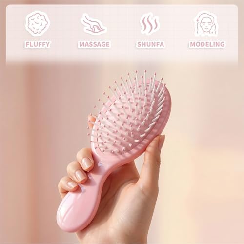 16 Pack Colorful Mini Travel Brushes,| Detangling for All Hair Types - Image 4