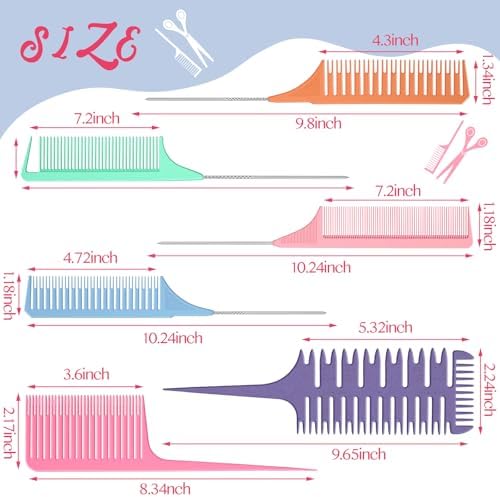Patelai 6 Pcs Highlighting Comb Weaving, Classic Style, Colorful - Image 2