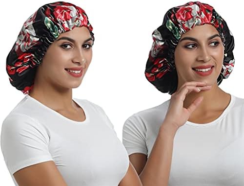 Satin Bonnet Silk Sleep Cap,Hair Bonnet for Braids Curly Hair - Image 5