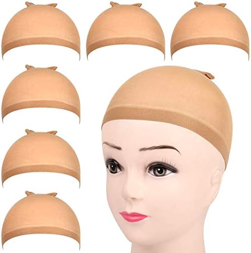 Fandamei 6 Pcs Stocking Wig Caps, Light Brown Stocking Caps For Wigs, Stretchy Nylon Wig Caps for Women, Girls, Kids by FANDAMEI