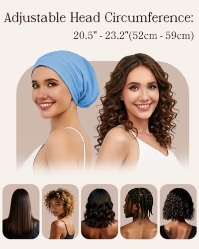 HFRHTGY Adjustable Satin Silk Hair Bonnet for Sleeping Men Women - Image 3