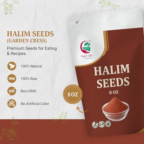 Halim Seeds 8 oz – Garden Cress Seed for Eating – Aliv Seeds – Premium Garden Cress for Eating, Drinks & Daily Use – By Yogi’s Gift® - Image 4