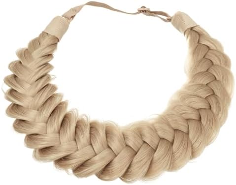 Synthetic Hair Braided Headband Classic Wide Strands Wedding Disorderly Fluffy Braids Wig Band Women Beauty Accessory - Image 2