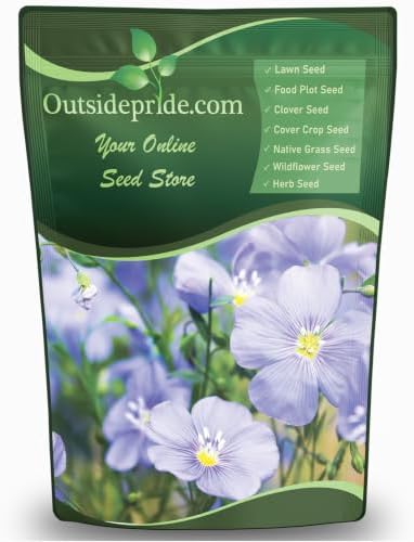 Outsidepride Blue Flax Seeds - 1/4 lb Perennial Flower Seeds for Planting, Self-Seeding, Drought-Tolerant w/Compact Growth, Ideal for Small Gardens, Meadows, Borders, or Mass Plantings by Outsidepride