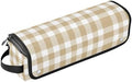 Khaki Buffalo Plaid Check Hair Tools Travel Bag Carrying Case Portable Travel Organizer Pouch with Heat Resistant Mat for Flat Irons Curling Iron Hair Dryer by PJXTH