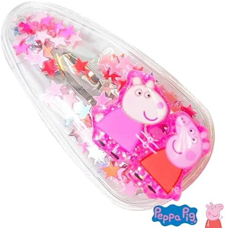 LUV HER Peppa Pig Toys For Girls, 6pc Cute Hair Clips with Favorite Character Charms, Gifts Magical Confetti Snaps for Kids, Ages 3+ - Image 4