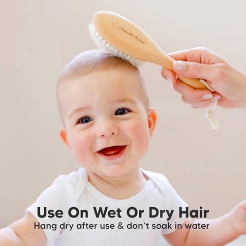Wooden Baby Hair Brush for Toddler, Infant Cradle Cap (Walnut, Regular) - Image 6