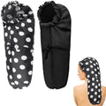 2 Pcs Large Shower Cap for Braids, Extra Long Shower Cap for Women Long Hair & Locs, Waterproof Hair Bonnets for Dreadlocks Drawstring Bath Caps for Women & Men (Polka Dots, Black) by Unknown