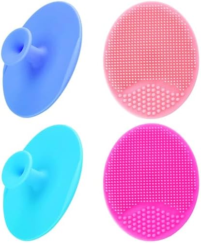 Baby Bath Brush, Baby Cradle Cap Brush, Silicone Massage Brush, Silicone Scrubbers Exfoliator Brush, Skin Scrubber Baby Essential for Dry Skin, Cradle Cap and Eczema (Small-4PCS) by MR+LION