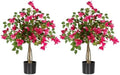 3FT Artificial Bougainvillea Tree with Lush Pink Flowers, Faux Potted Fake Plant, UV Resistant Artificial Tree for Indoor Outdoor Home Decor, Living Room, Office, Patio, Porch by Datietiao
