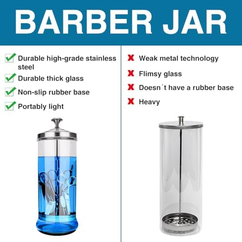 Disinfectant Sterilizer Glass Jar - Capacity 37 Oz Glass with Removable Strainer Tray for Cleaning, Storage & Organization of Manicure Nail Tools & Barber Salon Supplies - Image 5