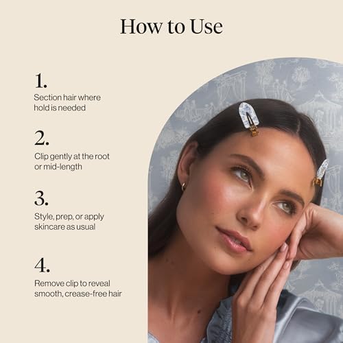 Bridgerton x Kitsch Creaseless Hair Clips for Women - Toile in Bloom, 4pcs - Image 6