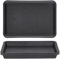 Plant Saucer Tray Rectangular, 13.4×9.4 Inch Durable Plastic Plant Drainage Trays, Plant Pot Drainage Tray for Indoor Outdoor Pots-Fits Planters Up to 12″ Bottom Diameter(Black) by GREANER