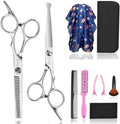 Hair Cutting Scissors Kit for Kids, Fcysy 6 in Children Safety Round Tip Haircut Trimming Scissors Thinning Shears Set, Barber Supplies for Toddlers, Boys & Girls Home Use Grooming Kit by Fcysy