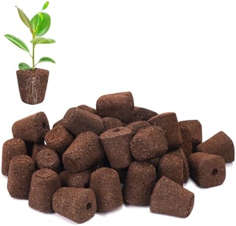 50 Pcs Seed Starter Plugs,Replacement Root Grow Sponges Plant Plugs,Great for Soil, Tray or Planting Pods, Promotes Herbs, Vegetables and Flowers Growth by LAPOND