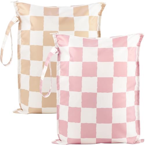 RelaxScene Wet Dry Bags Water Resistant - 2 Pack Reusable Waterproof Wet Dry Bag for Swimsuits & Baby Clothes - Leakproof Storage Pouch Bag for Travel & Baby Diaper - Travel Laundry Daycare Bags by RelaxScene