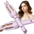 Auto Hair Curler, Automatic Curling Iron Wand with 4 Temperatures & 3 Timers & LCD Display (Purple) by BILITOK