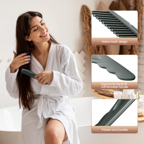 Dandruff Comb Removal 2PC Hollow Fine Tooth Scalp Detox Hair Care Tool (Green 1PC) - Image 5