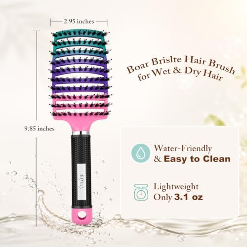 Boar Bristle Hair Brush, Detangler for Women Men, Wet & Dry Hair - Image 7
