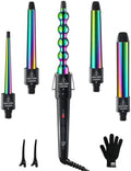 Ohuhu 5 in 1 Curling Wand Set, 0.35"-1.25" Interchangeable Ceramic Barrels by Ohuhu