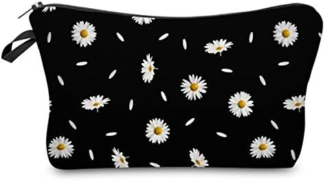 Deanfun Cosmetic Bag for Women, Durable Polyester Makeup Bag Organizer Travel Waterproof Roomy Accessories Daisy Purse Bag Gifts(52366) by Deanfun