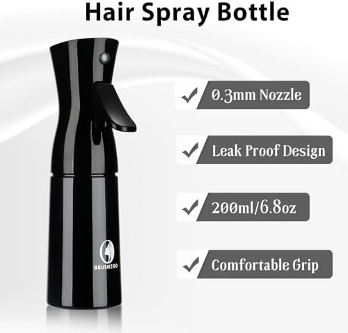 Hair Brush Set, Hair Brushes for Women Men kid Wet Dry All Hair Detangling Parting Styling, Brush Set with Detangler Brush, Edge Brush, Teasing brush, Rat Tail Comb (Black) - Image 2