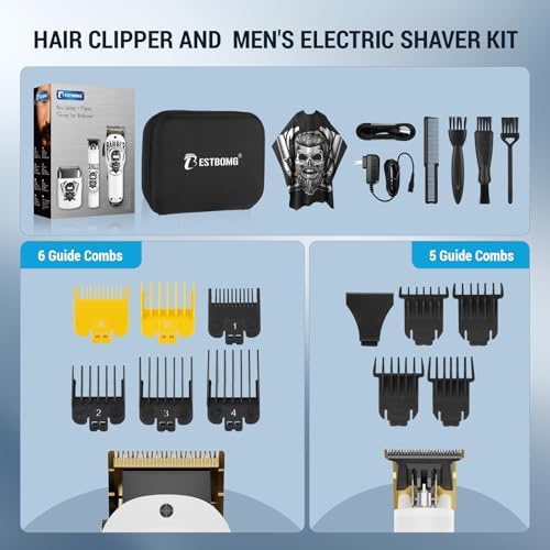 BESTBOMG® Hair Clippers for Men, Clipper, Trimmer & Shaver Set, BS-Y4T9 - Image 6