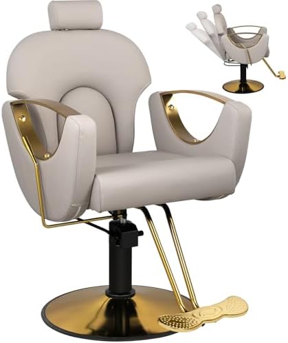 Reclining Salon Chair for Hair Stylist with Heavy Duty Hydraulic Pump by Tythical