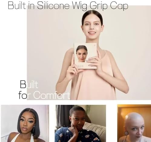 Built in silicone Wig Cap with Grip Band for Keeping Wigs in Place, More Full Cap-wide Transparent Lace for Lace Front Wigs (Brown, S) - Image 3