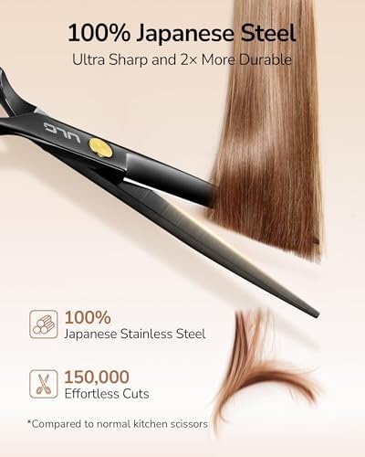 Hair Cutting Scissors Thinning Shears Kit ULG Professional Barber Hairdressing Texturizing Salon Razor Edge Scissor Japanese Stainless Steel 6.5 inch BLK - Image 2