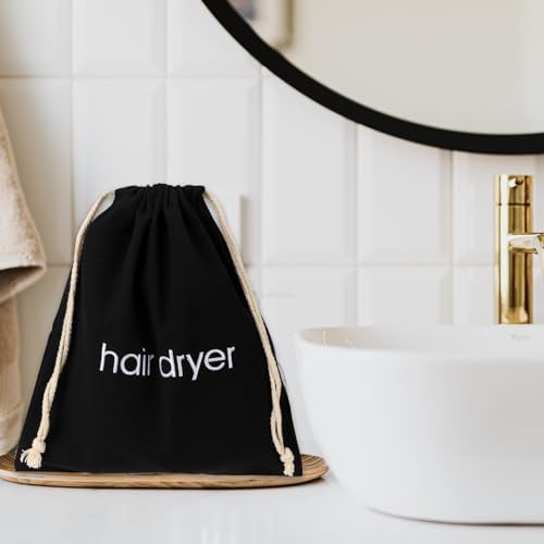 Hair Dryer Bag with Drawstring - Travel Container for Hair Tools, Use at Home, Gym, Hotels (Black) - Image 6