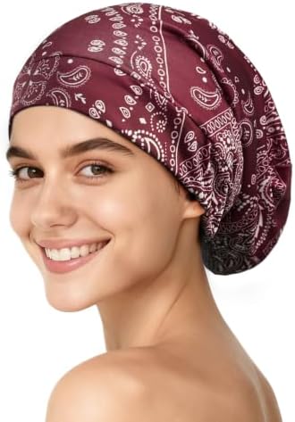 YFONG Silk Lined Bonnet for Sleeping Women Men, 22 Momme Mulberry Sleep Cap by YFONG